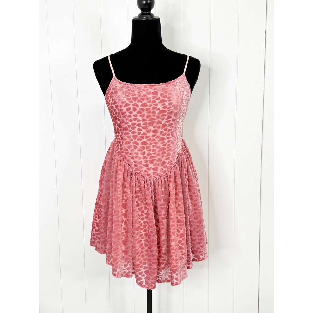 Cider Pink Burnout Velvet Mini Dress NWT Flaw Size Small Fairycore Coquette
